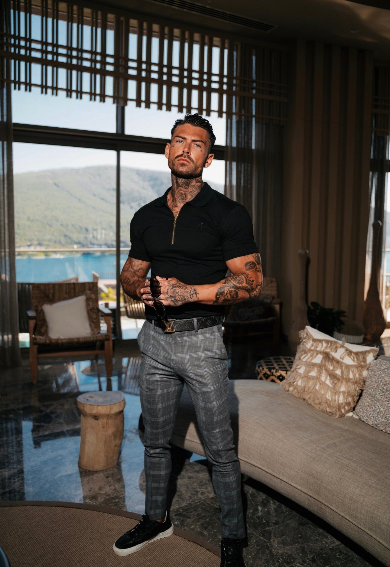 Classic Black and Gold Zipped Polo Shirt - FSH239 sold by Father Sons product image thumbnail 26