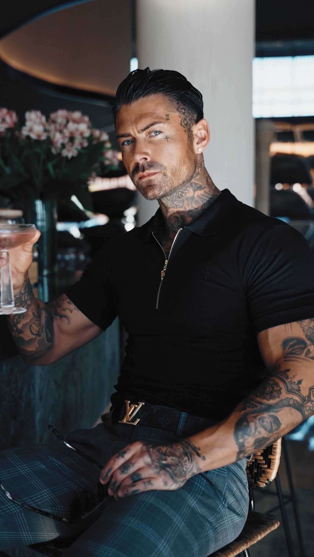 Classic Black and Gold Zipped Polo Shirt - FSH239 sold by Father Sons product image thumbnail 3