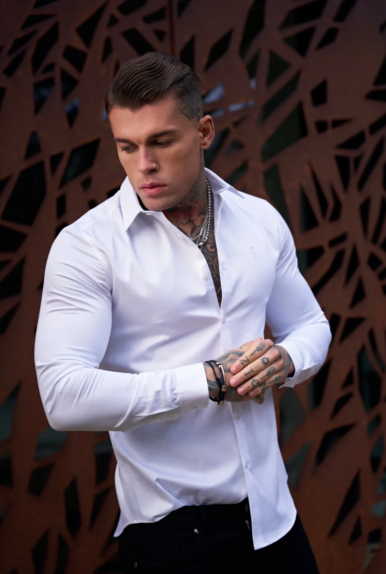 Father Sons Classic White Luxe Egyptian Cotton Relaxed Fit- FSR194 sold by Father Sons product image thumbnail 3