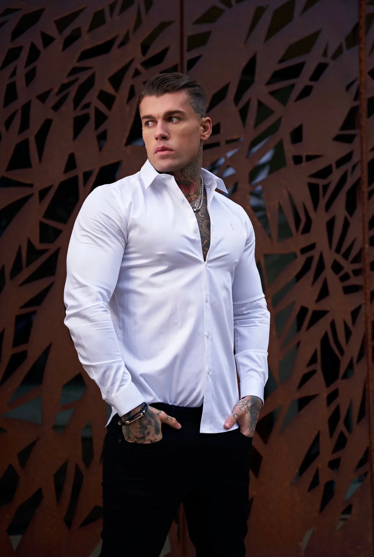 Father Sons Classic White Luxe Egyptian Cotton Relaxed Fit- FSR194 sold by Father Sons product image thumbnail 4