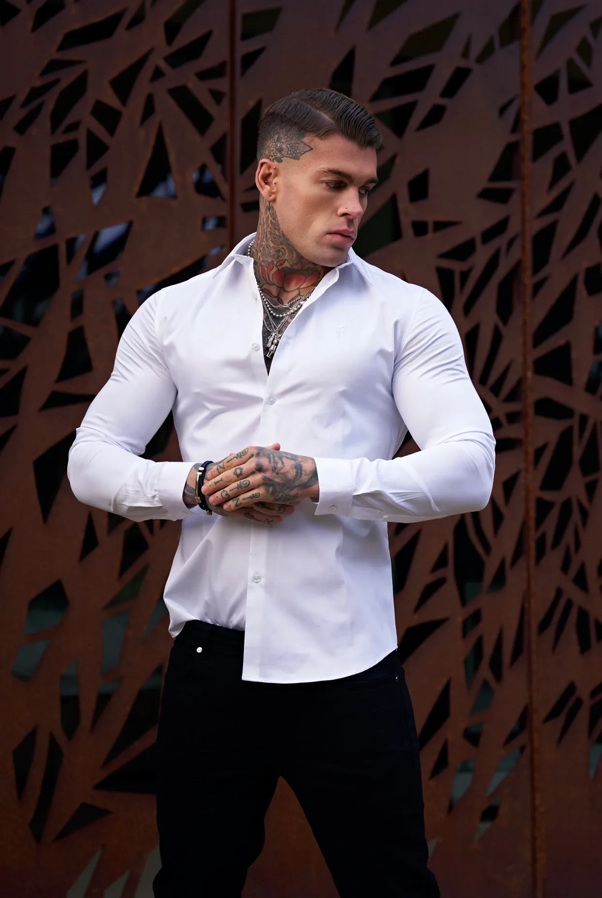 Father Sons Classic White Luxe Egyptian Cotton Relaxed Fit- FSR194 sold by Father Sons product image thumbnail 5