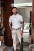 Father Sons Super Slim Stretch Classic White Grandad Collar Short Sleeve - FS172 sold by Father Sons