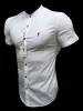Father Sons Super Slim Stretch Classic White Grandad Collar Short Sleeve - FS172 sold by Father Sons