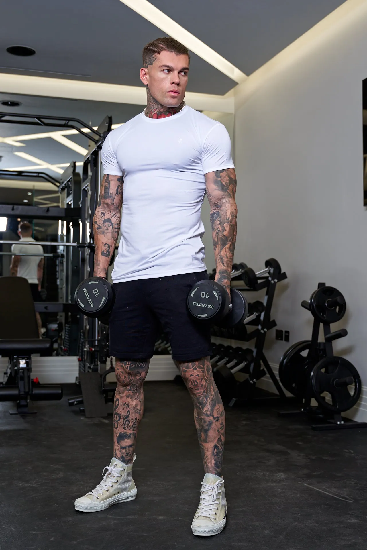 Muscle Fit White Gym Crew - FSH691 sold by Father Sons product image thumbnail 3