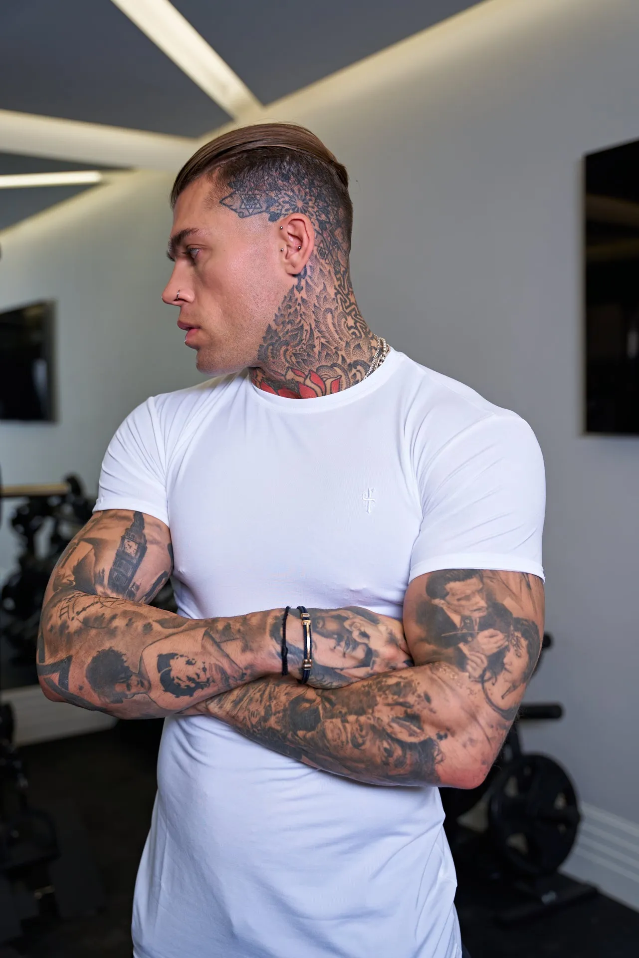 Muscle Fit White Gym Crew - FSH691 sold by Father Sons product image thumbnail 5