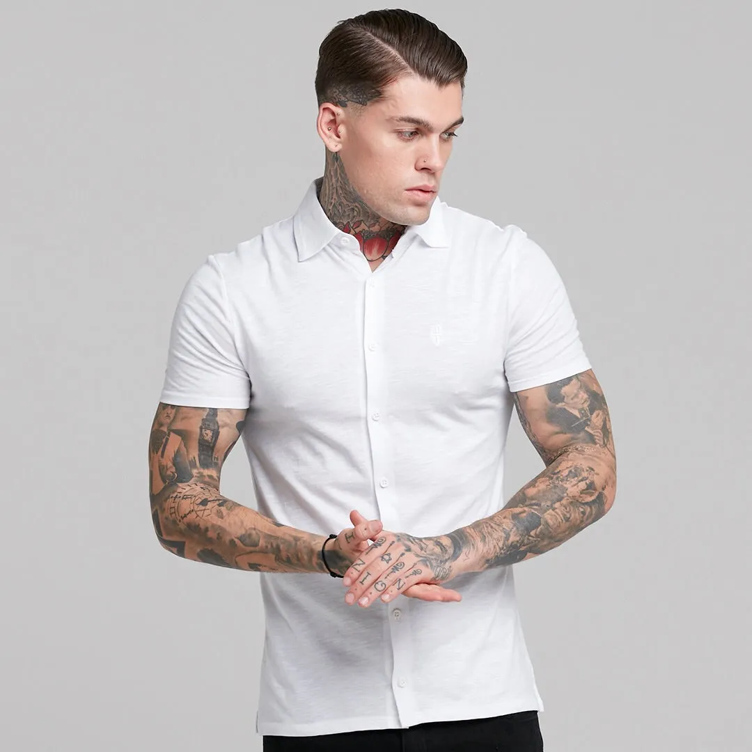 Father Sons Super Slim White Jersey Short Sleeve - FSH020 (LAST CHANCE) sold by Father Sons product image thumbnail 2