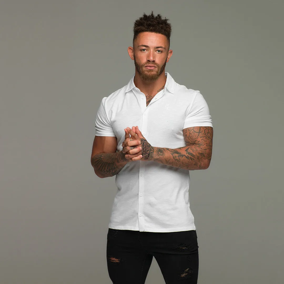Father Sons Super Slim White Jersey Short Sleeve - FSH020 (LAST CHANCE) sold by Father Sons product image thumbnail 5