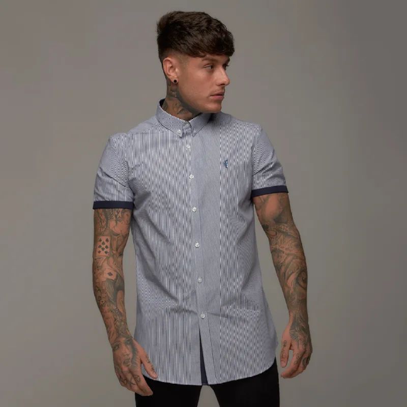 Father Sons Classic Navy White Stripe Short Sleeve - FS247 (LAST CHANCE) sold by Father Sons