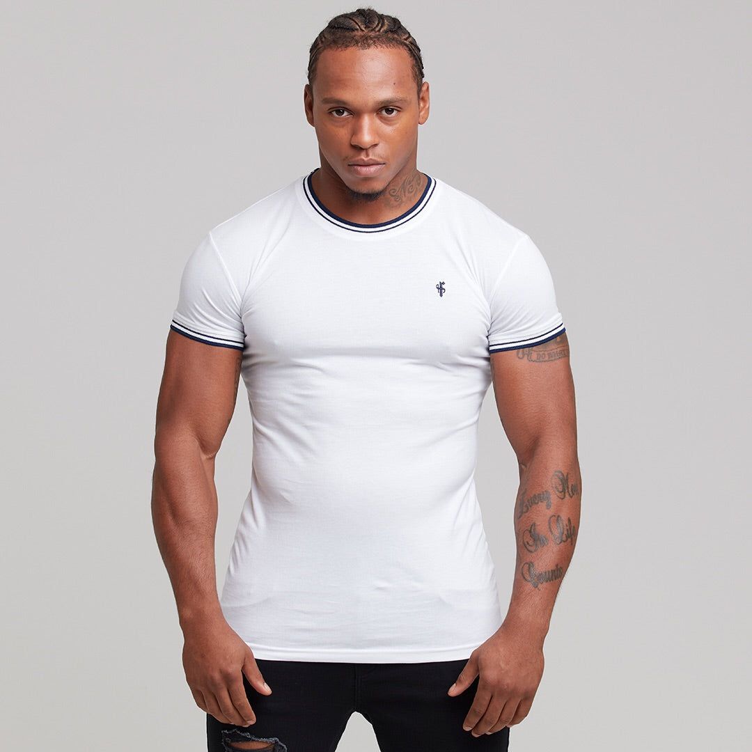 Father Sons White with Navy Contrast Crew - FSH264 sold by Father Sons product image thumbnail 2