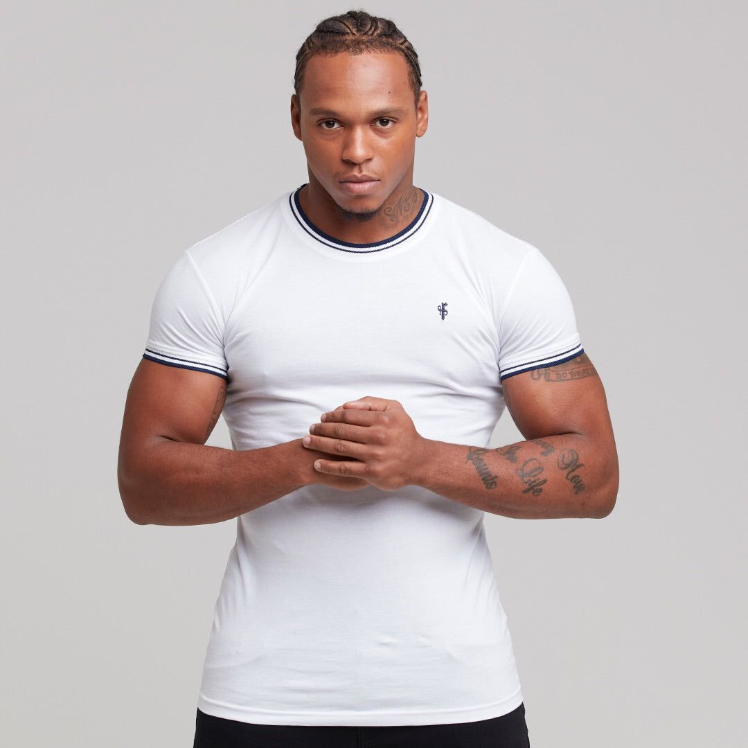 Father Sons White with Navy Contrast Crew - FSH264 sold by Father Sons product image thumbnail 3