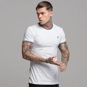 Father Sons White with Navy Contrast Crew - FSH264 sold by Father Sons