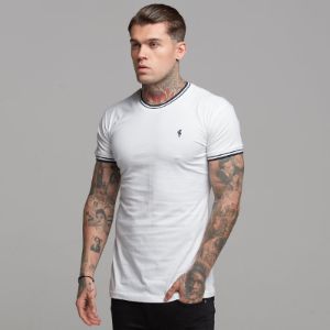 Father Sons White with Navy Contrast Crew - FSH264 sold by Father Sons