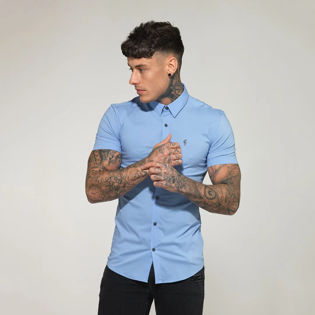 Father Sons Super Slim Stretch Classic Light Blue Short Sleeve - FS179 sold by Father Sons product image thumbnail 3