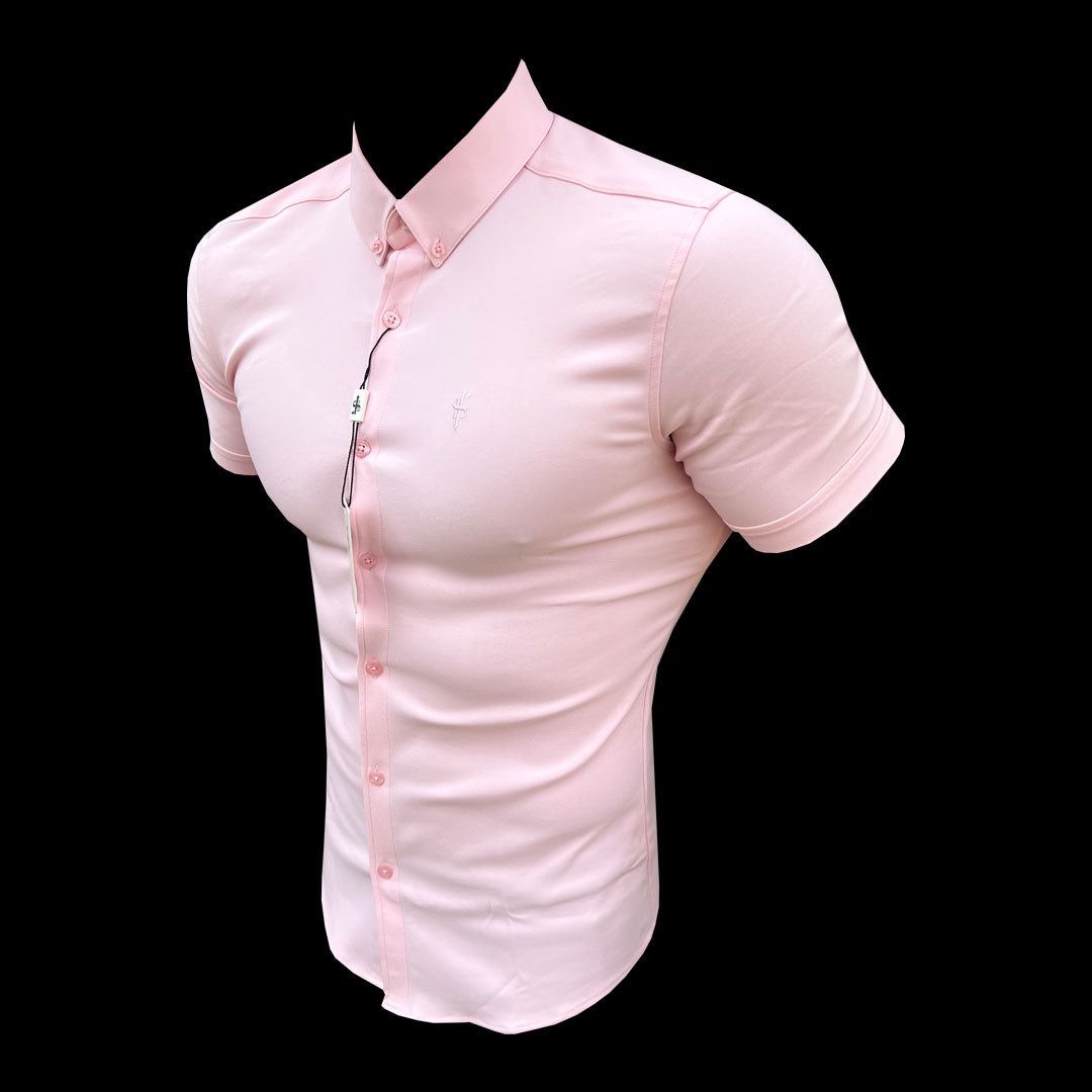 Father Sons Super Slim Scuba Pink Short Sleeve Stretch - FS881 sold by Father Sons