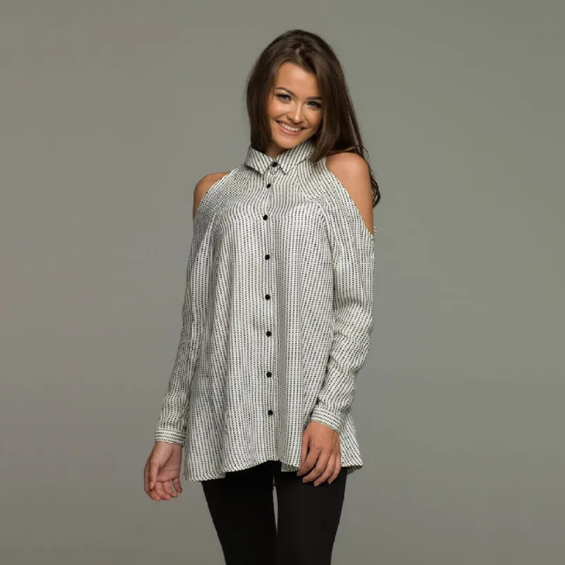 PEEP STRIPE COLD SHOULDER - CT003 sold by Father Sons