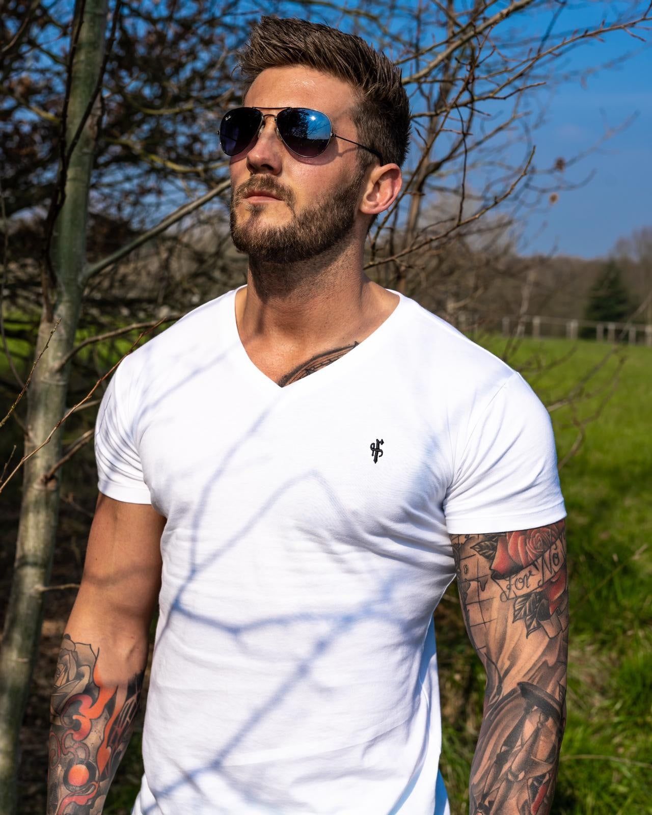 Father Sons Classic White V Neck - FSH322 sold by Father Sons product image thumbnail 5