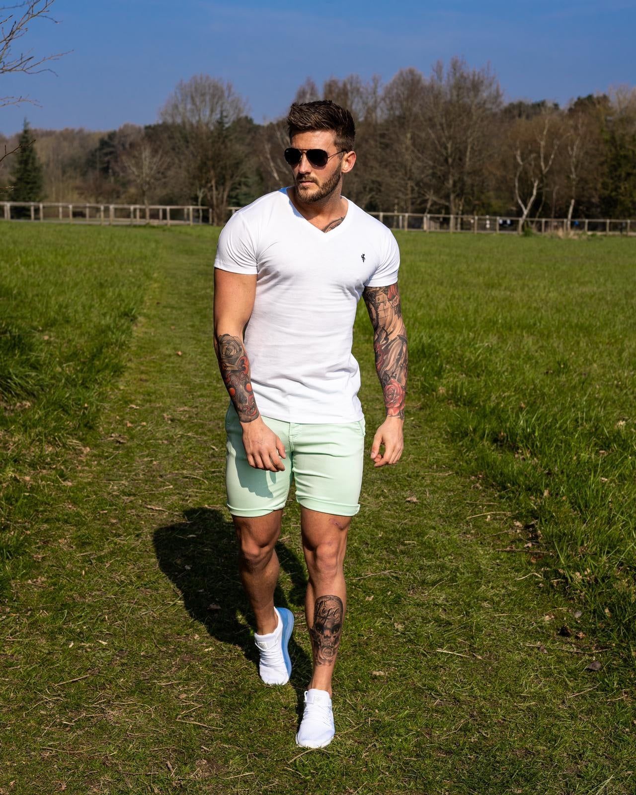 Father Sons Classic White V Neck - FSH322 sold by Father Sons product image thumbnail 4