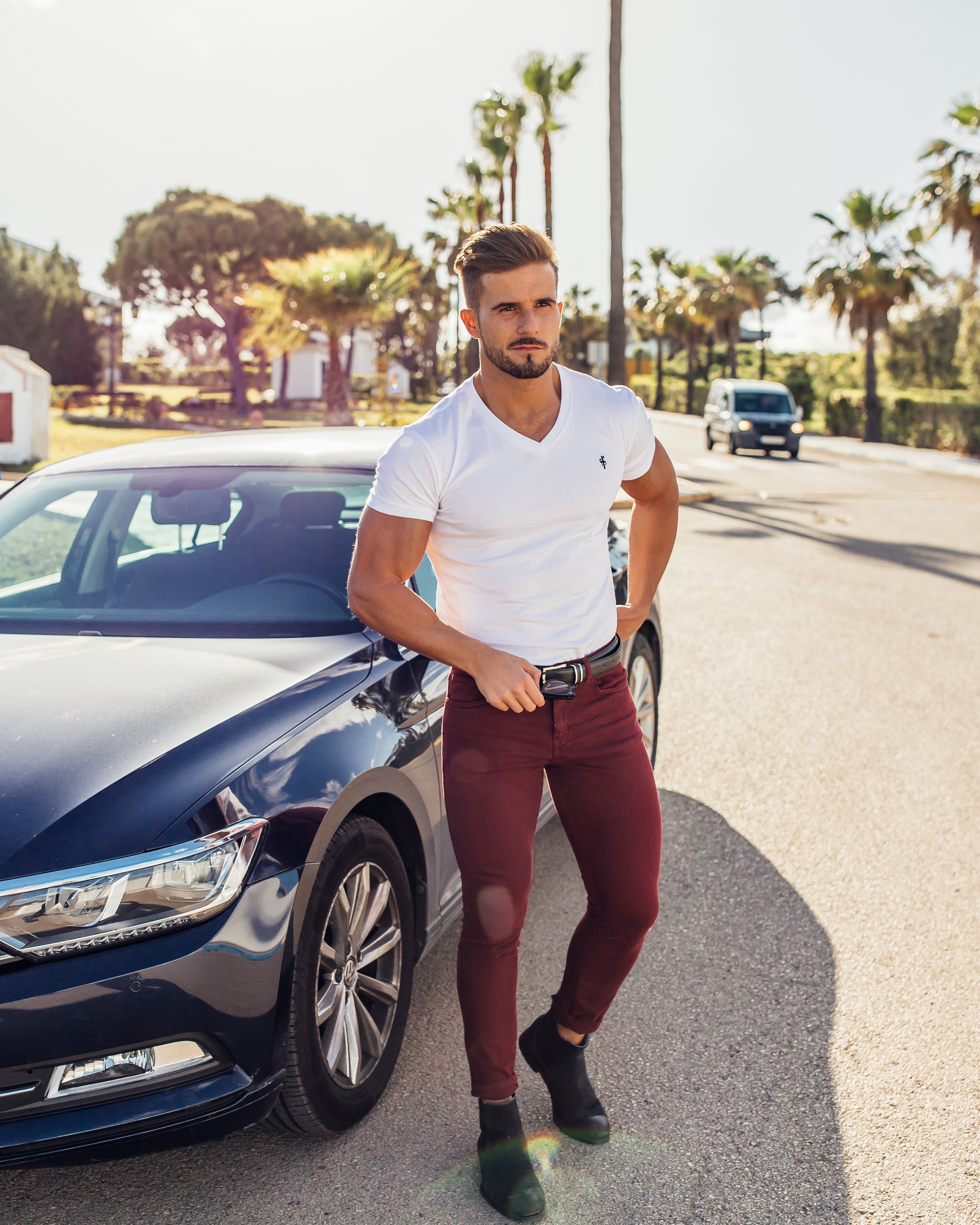 Father Sons Classic White V Neck - FSH322 sold by Father Sons product image thumbnail 3