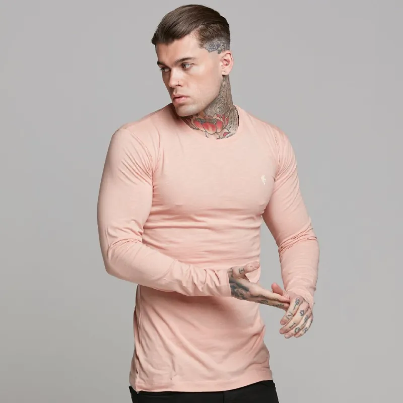Father Sons Peach Long  Sleeve Slub Crew - FSH325 sold by Father Sons