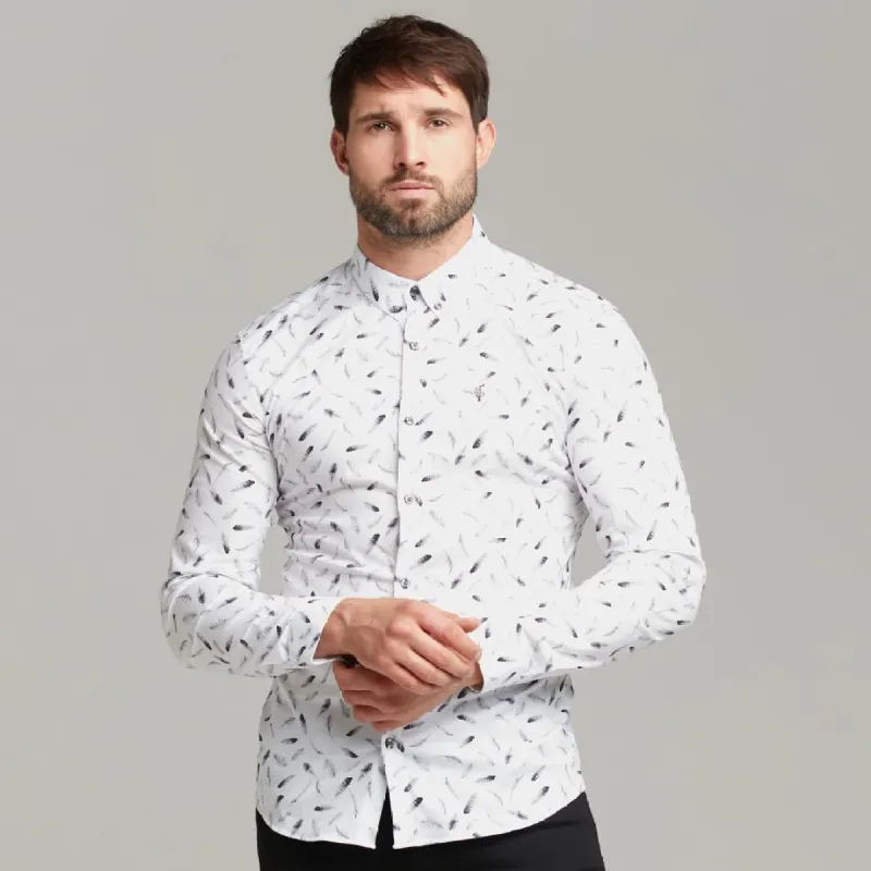 Father Sons Super Slim Stretch Feather Print Long Sleeve - FS429 sold by Father Sons