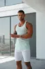 Father Sons Classic Mint / White Ribbed Knit Super Slim Vest - FSH1029 sold by Father Sons