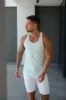 Father Sons Classic Mint / White Ribbed Knit Super Slim Vest - FSH1029 sold by Father Sons