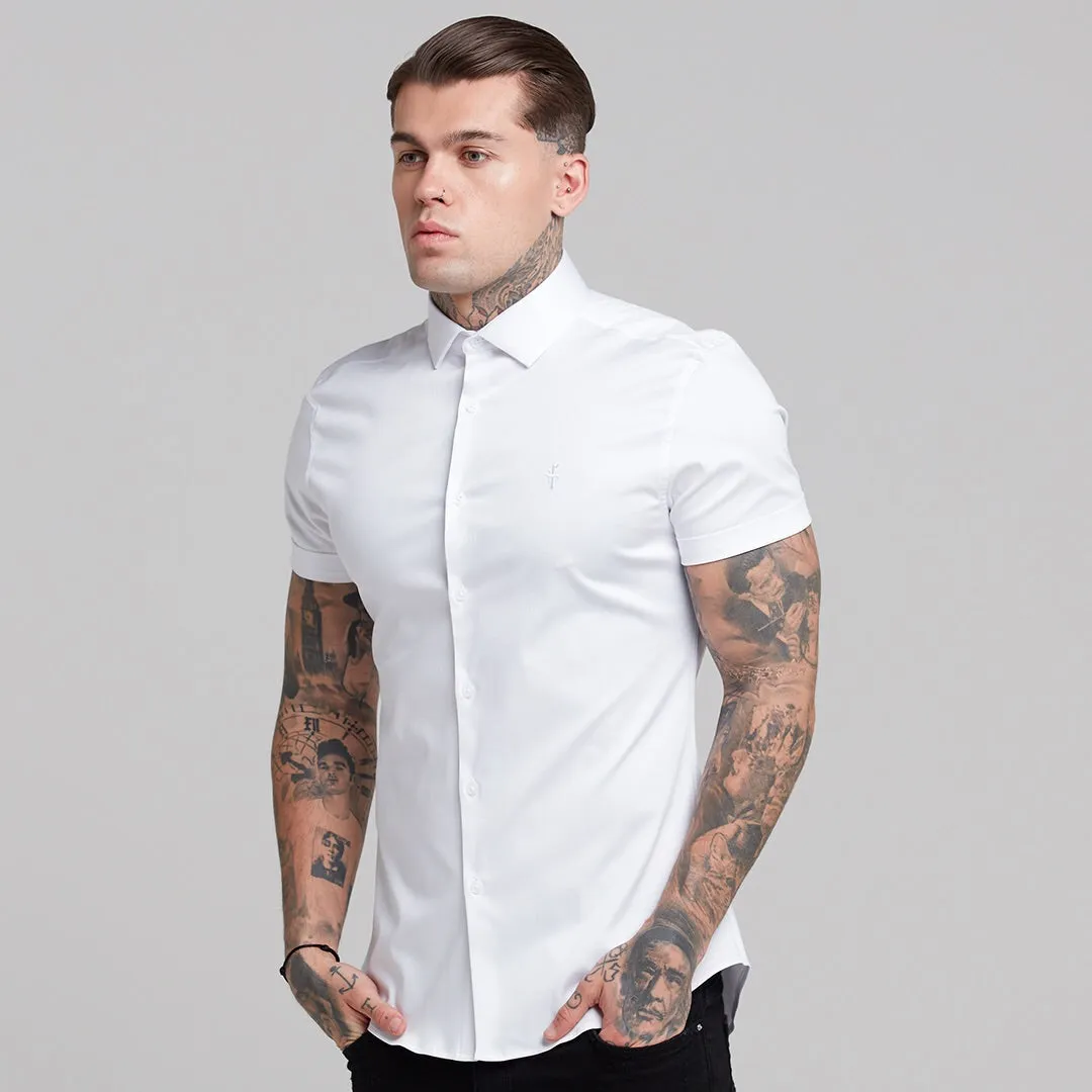 Father Sons Slim Sateen Classic White with White Embroidery - FS395 sold by Father Sons product image thumbnail 5