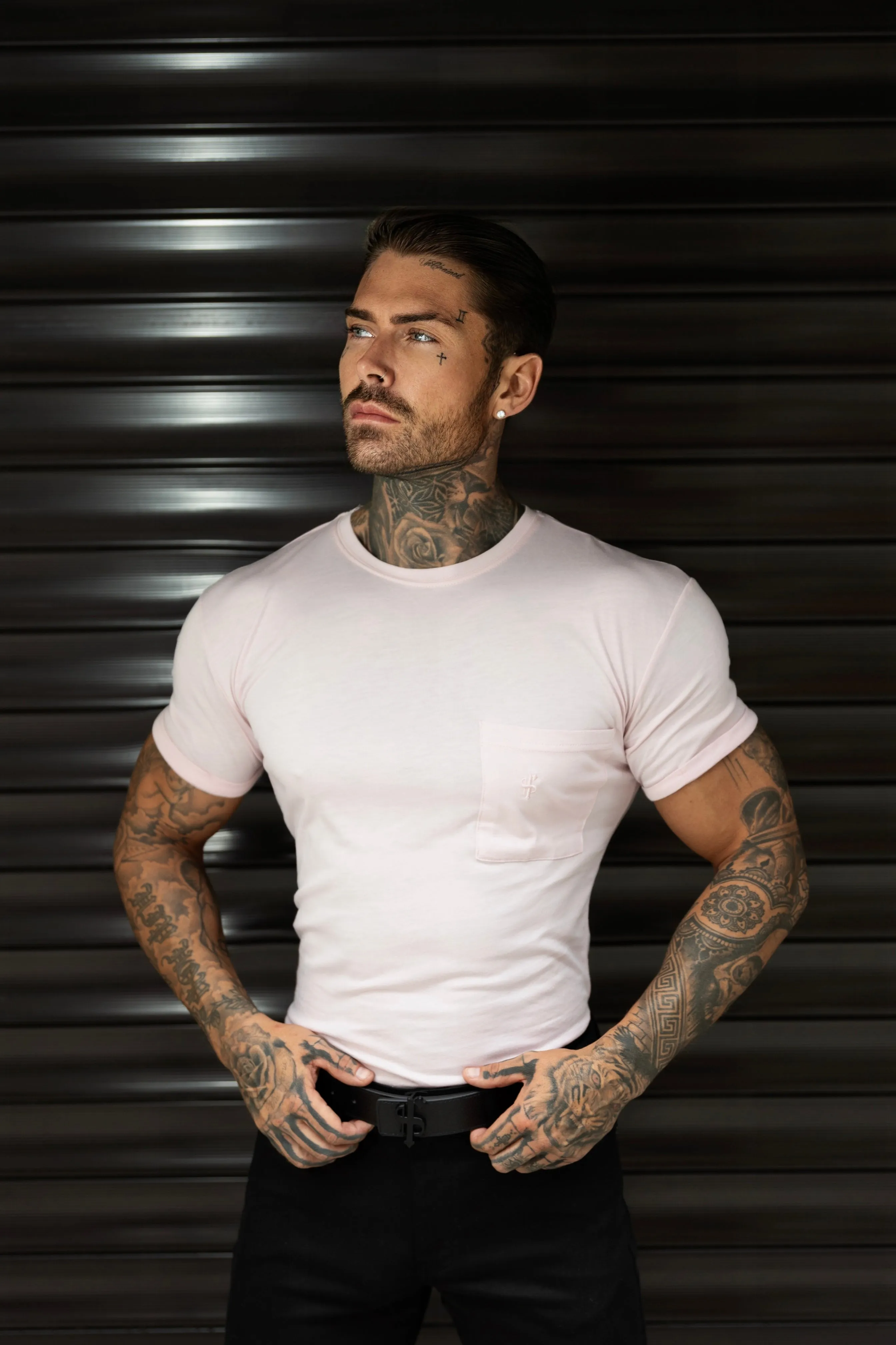 Father Sons Powder Pink Bamboo Crew T Shirt With Pocket Short Sleeve- FSH1098 sold by Father Sons product image thumbnail 2