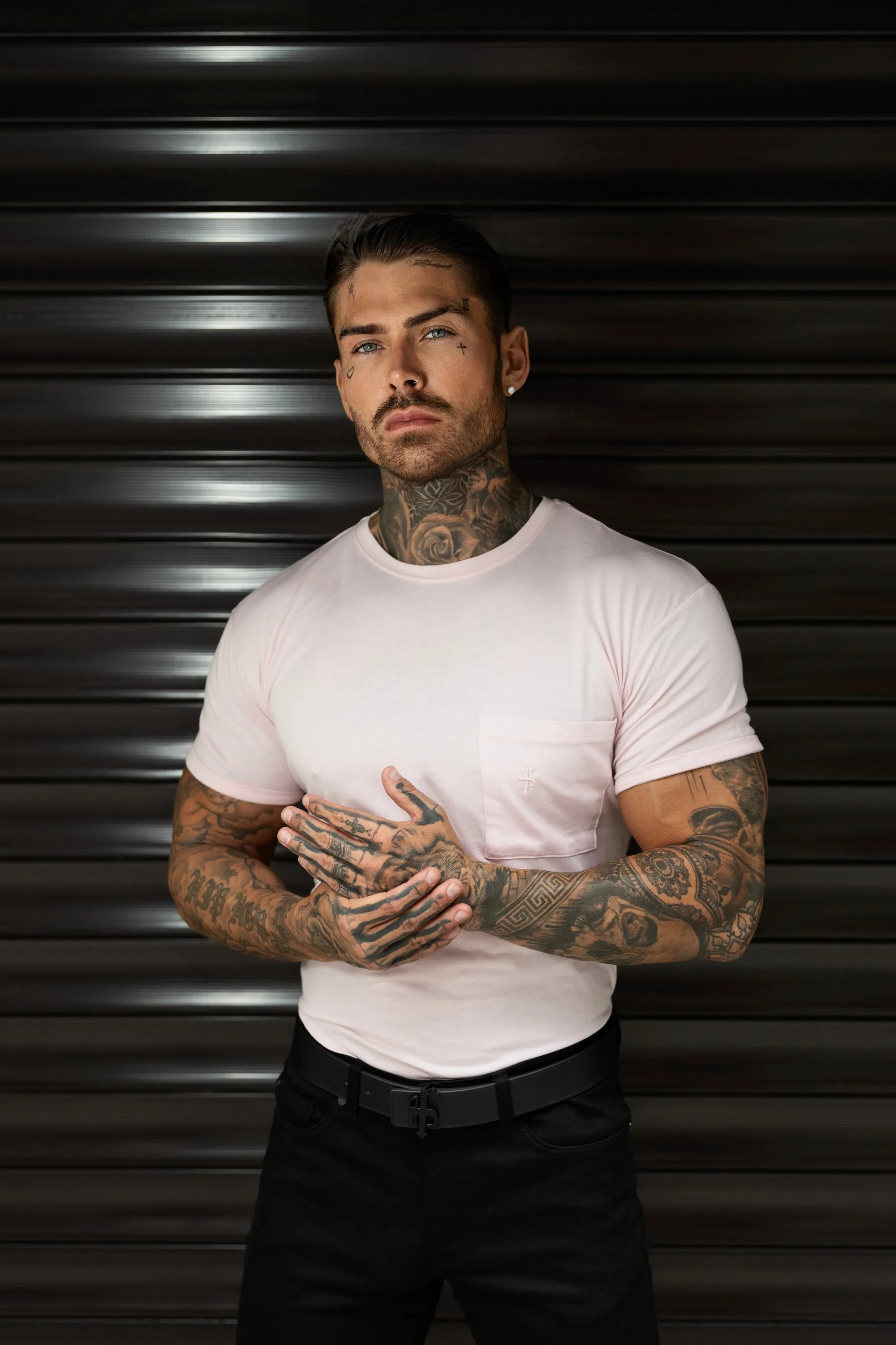 Father Sons Powder Pink Bamboo Crew T Shirt With Pocket Short Sleeve- FSH1098 sold by Father Sons