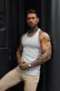 Father Sons Classic Light Grey Ribbed Knit Super Slim Vest - FSH1022 sold by Father Sons