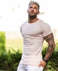 Father Sons Baby Pink Slub Crew Short Sleeve - FSH686 sold by Father Sons