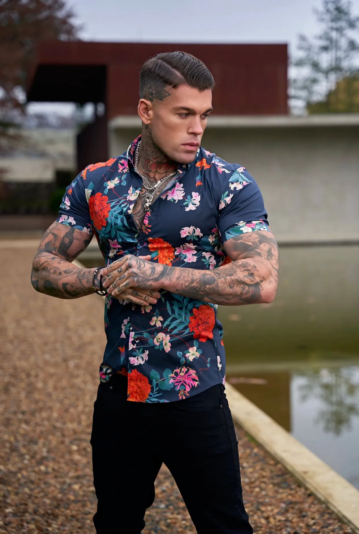 Father Sons Men's Short Sleeve Grandad Collar Shirt Father