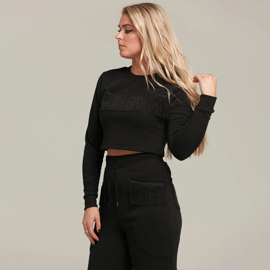 Caggie Fringing Detailed Tracksuit Crop - CT080 sold by Father Sons product image thumbnail 3