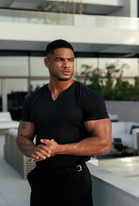 Father Sons Advanced V Neck Crew Short Sleeve Black - FSH1012 sold by Father Sons