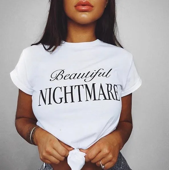 BEAUTIFUL NIGHTMARE - SLOGAN T SHIRT CT073 sold by Father Sons product image thumbnail 2