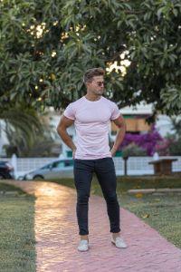 Father Sons Pink Bamboo Crew T Shirt - FSH746 sold by Father Sons
