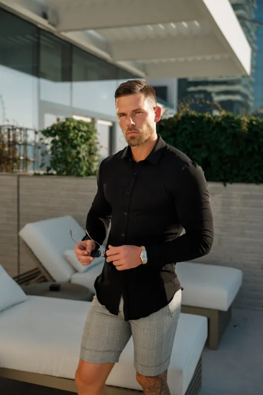 Father Sons Fitted Black Long Sleeve Jersey - FSD004 sold by Father Sons