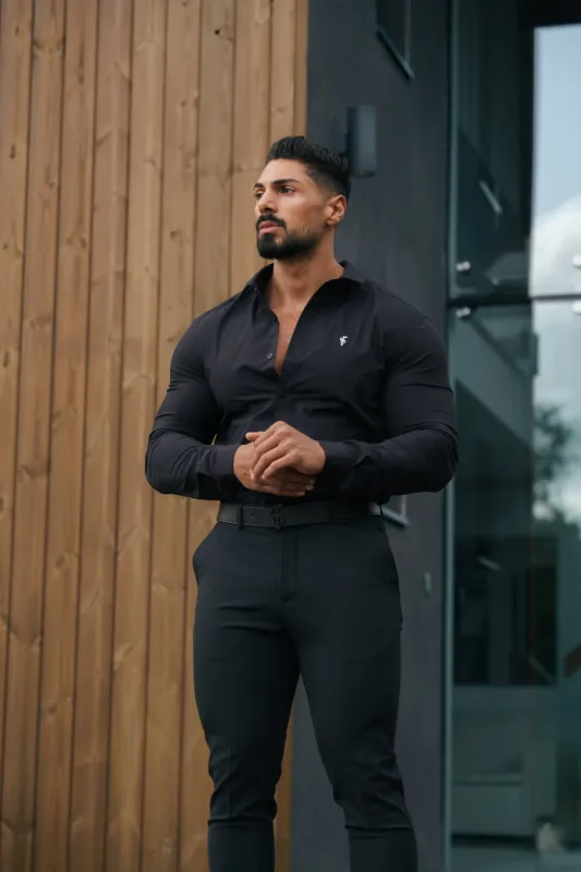 Father Sons Super Slim Stretch Black LS - FS1092 sold by Father Sons