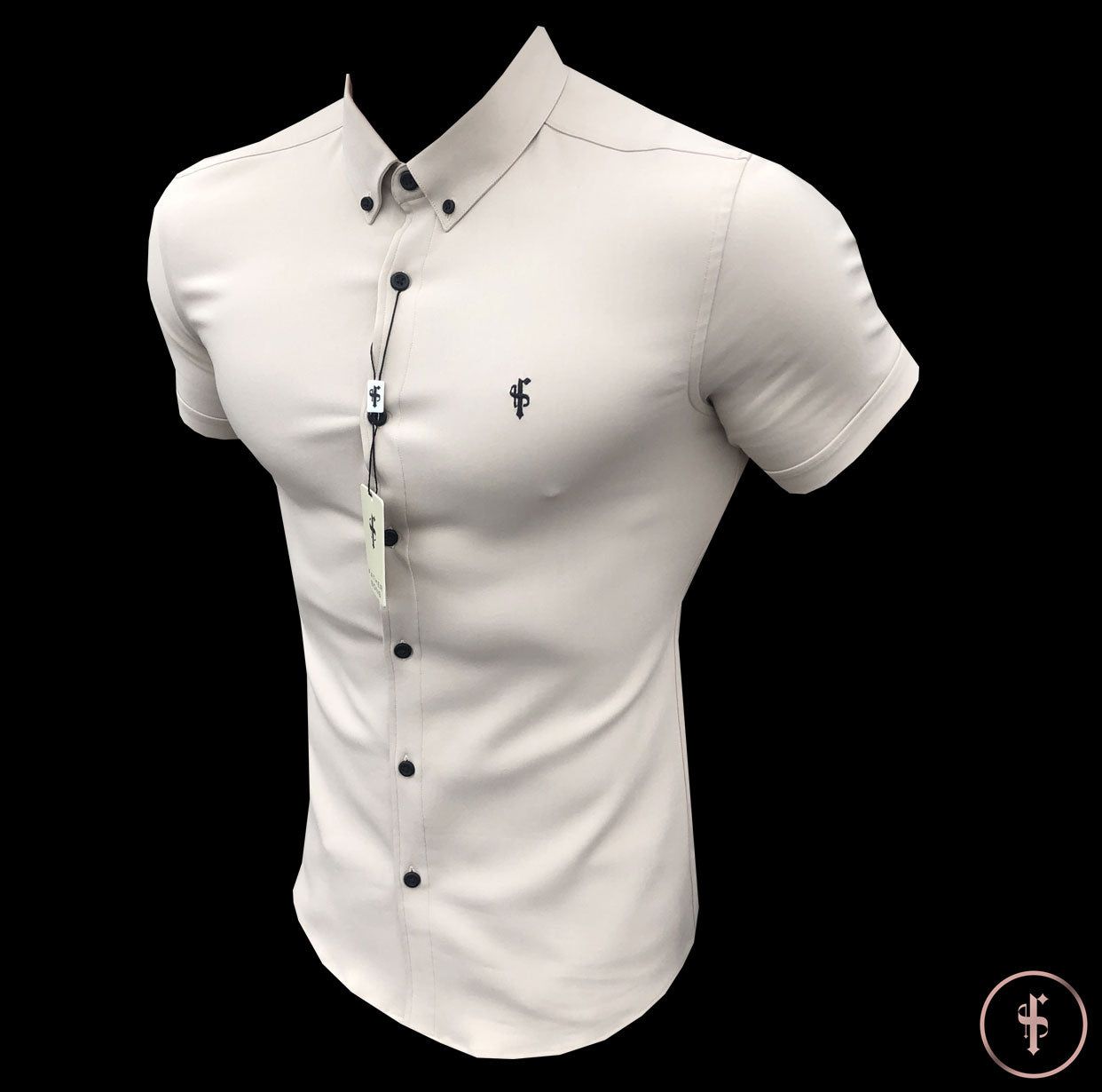 Father Sons Super Slim Scuba Taupe Short Sleeve Stretch - FS487 sold by Father Sons product image thumbnail 2