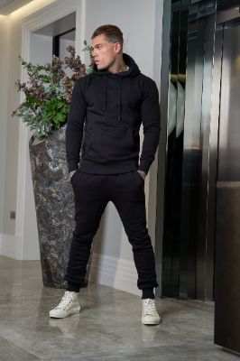 Father Sons Black Raglan Tracksuit Bottoms with FS Embroidery - FSH698 sold by Father Sons