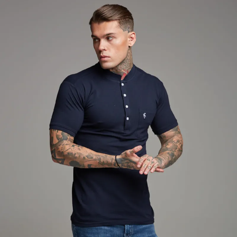 Father Sons Classic Navy Grandad Polo Shirt - FSH194 sold by Father Sons