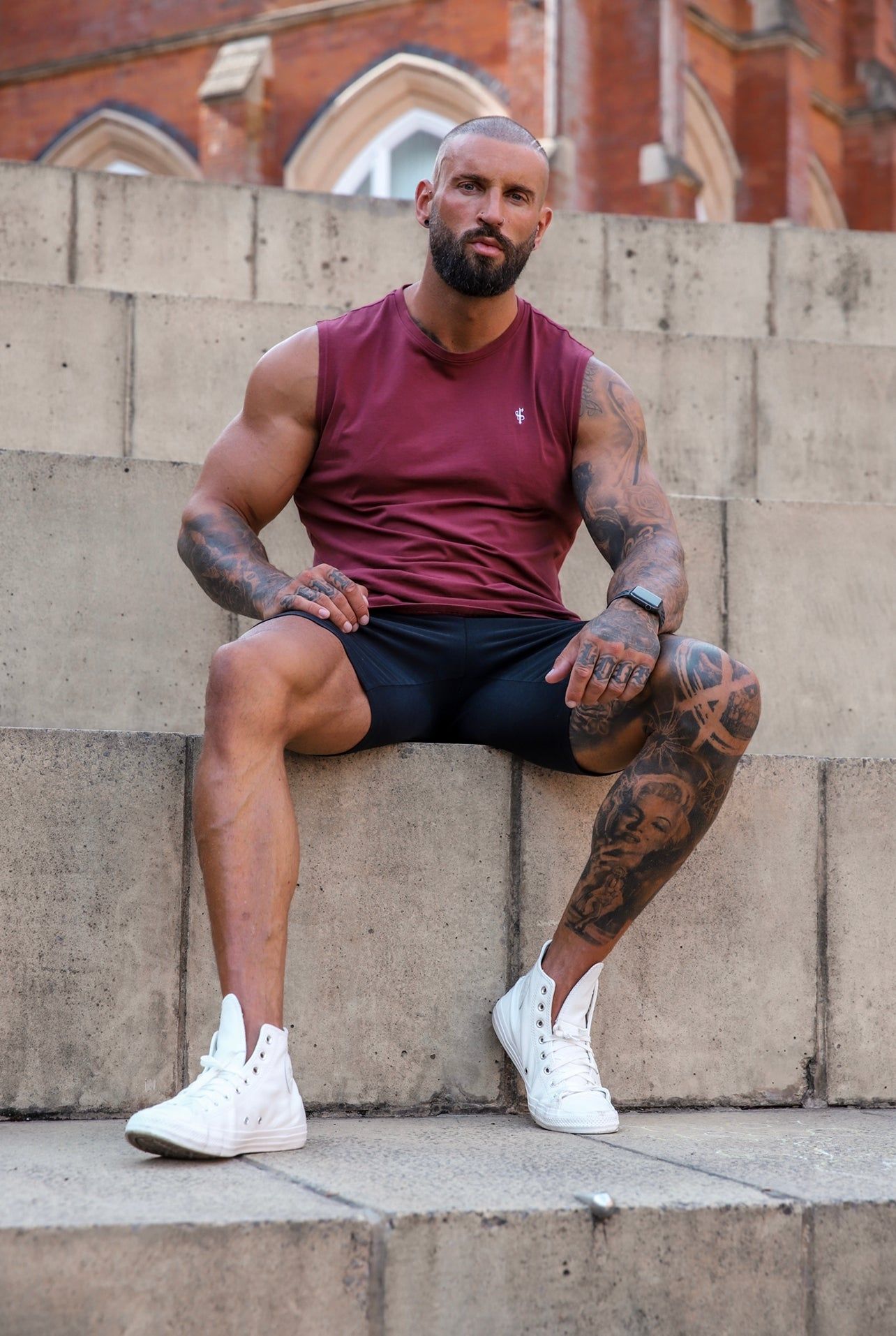 Classic Burgundy Longline Gym Vest - FSH759 sold by Father Sons product image thumbnail 3