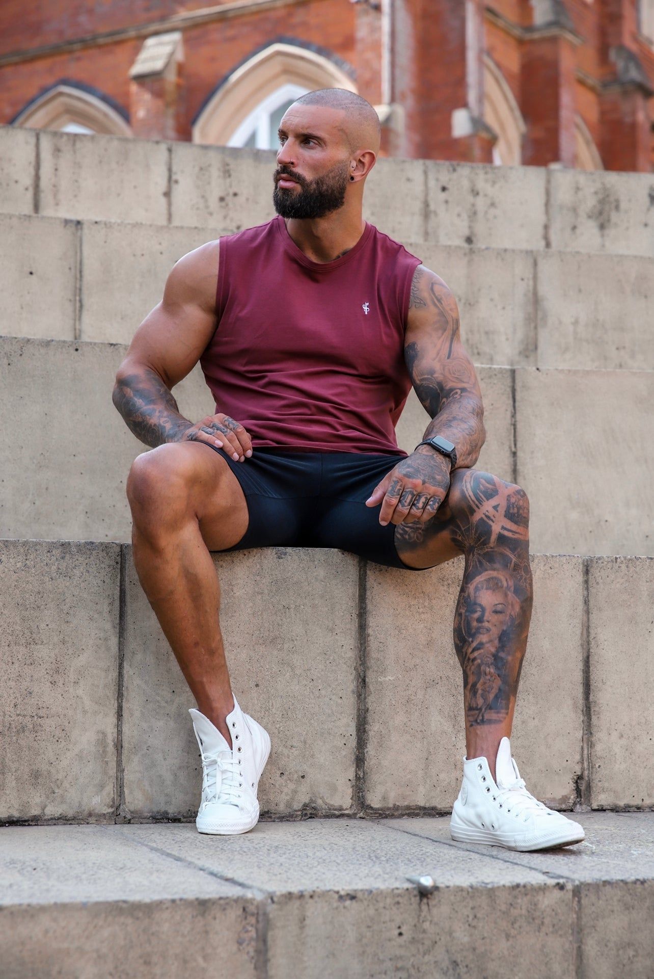 Classic Burgundy Longline Gym Vest - FSH759 sold by Father Sons product image thumbnail 2