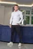 Father Sons Classic White Merino Wool Knitted Funnel Neck Zip Long Sleeve Jumper With FS Embroidery- FSN021 sold by Father Sons