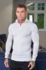 Father Sons Classic White Merino Wool Knitted Funnel Neck Zip Long Sleeve Jumper With FS Embroidery- FSN021 sold by Father Sons