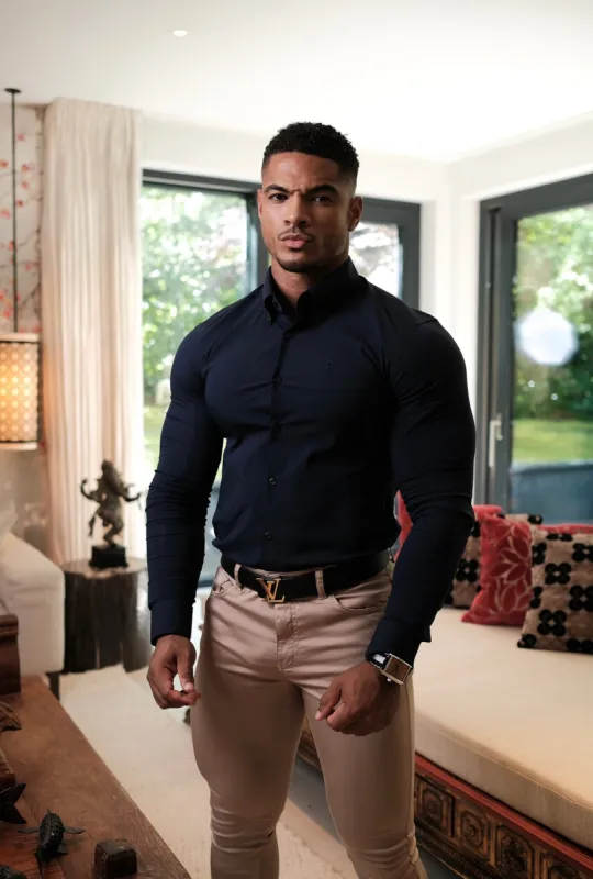 Father Sons Super Slim Scuba Navy Long Sleeve Stretch - FS831 sold by Father Sons