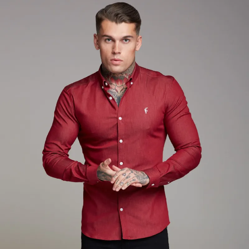 Father Sons Super Slim Stretch Oxblood Denim Long Sleeve - FS339 sold by Father Sons