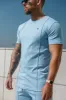 Father Sons Light Blue / Silver Crew T Shirt With Pintuck Detail - FSH1051 sold by Father Sons