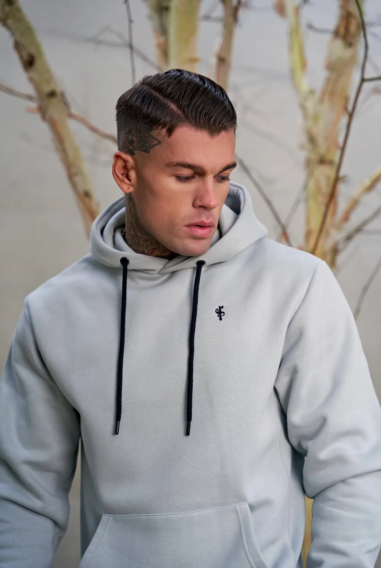 Father Sons Stone Grey Relaxed Fit Rib Panel Overhead Hoodie and Kangaroo Pocket - FSH721 sold by Father Sons product image thumbnail 5