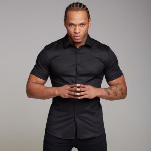 Father Sons Super Slim Luxe Ultra Stretch Classic Black Short Sleeve - FS227 sold by Father Sons